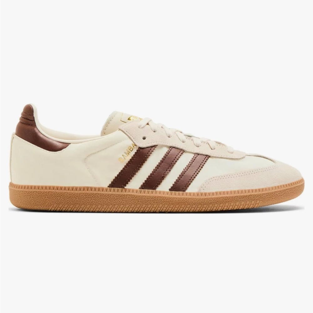 Adidas White and Brown Retro Sneakers